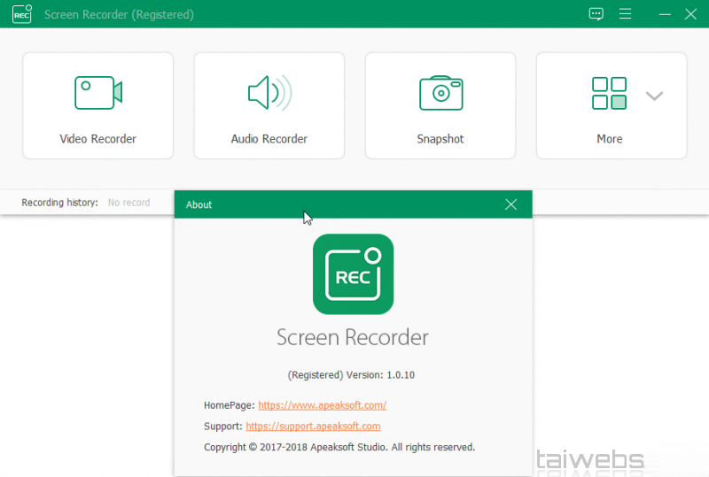 Apeaksoft Screen Recorder Taiwebs
